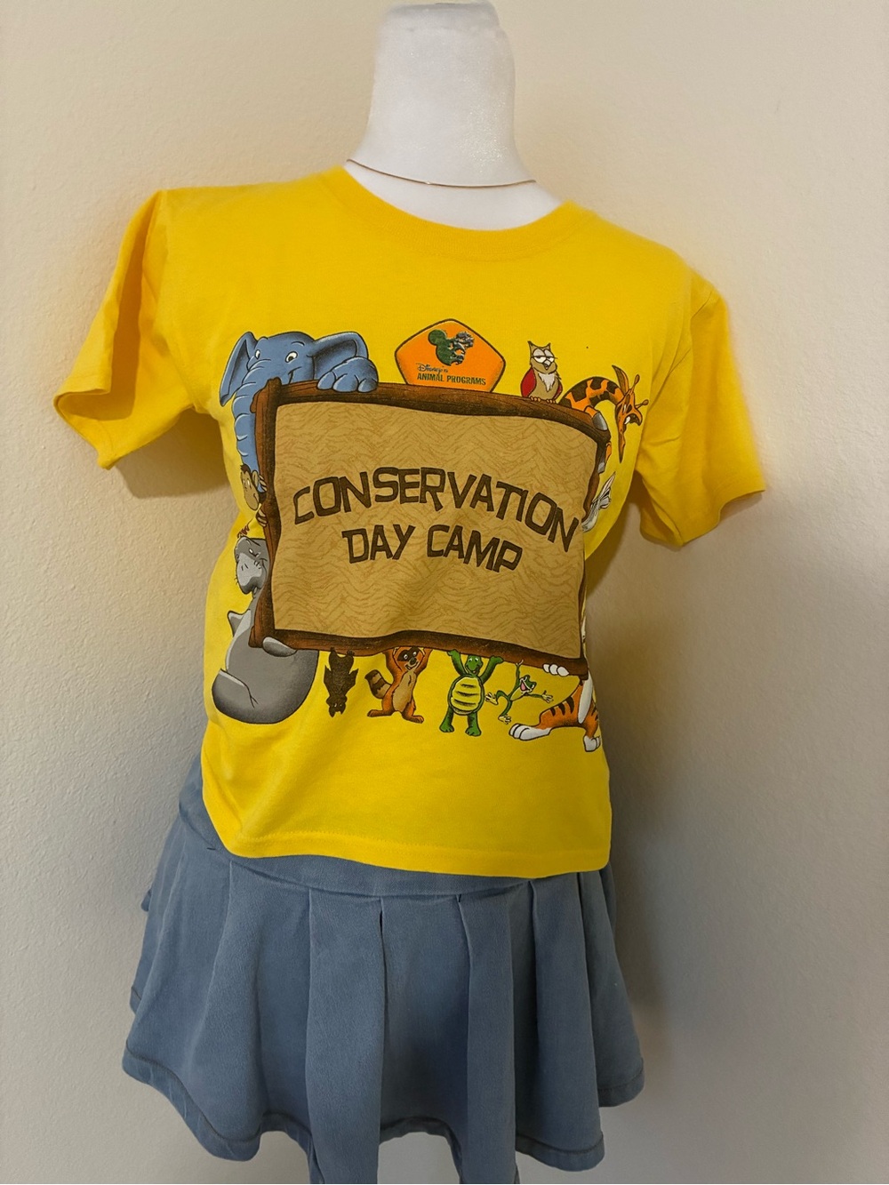 Yellow vintage Disney animal kingdom conservation day camp baby t 💛